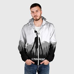 Ветровка с капюшоном мужская SIREN HEAD DARK FOREST, цвет: 3D-белый — фото 2
