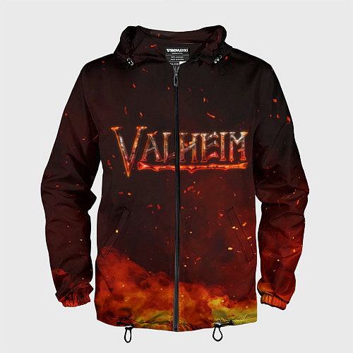 Мужская ветровка Valheim огненный лого / 3D-Черный – фото 1