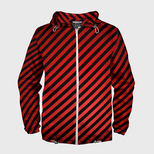 Мужская ветровка Красные полосы / 3D-Белый – фото 1