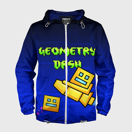 Мужская ветровка GEOMETRY DASH ГЕОМЕТРИ ДАШ / 3D-Белый – фото 1