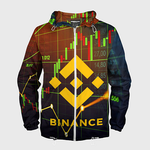 Мужская ветровка BINANCE БИНАНС БАНАН / 3D-Белый – фото 1