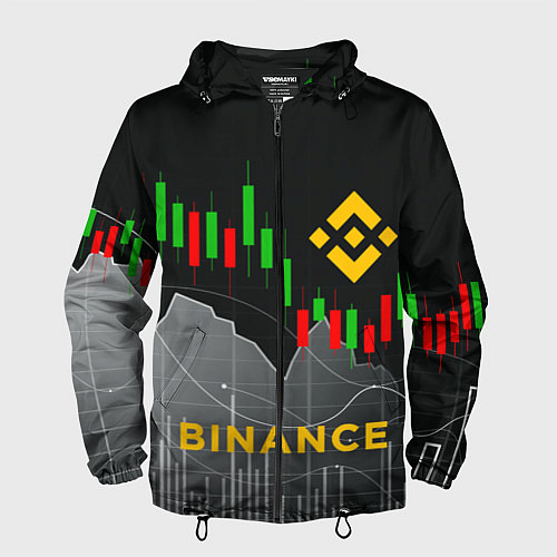 Мужская ветровка BINANCE БИНАНС ГРАФИК / 3D-Черный – фото 1