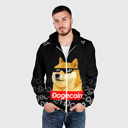 Ветровка с капюшоном мужская DOGECOIN DOGE ДОГИКОИН, цвет: 3D-белый — фото 2