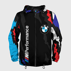 Ветровка с капюшоном мужская BMW M PERFORMANCE БМВ М, цвет: 3D-черный