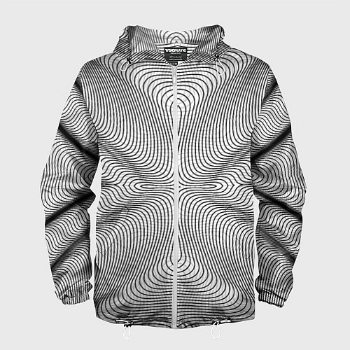 Мужская ветровка Линии иллюзия / 3D-Белый – фото 1