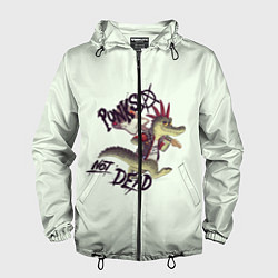 Ветровка с капюшоном мужская Крокодил панк, цвет: 3D-черный