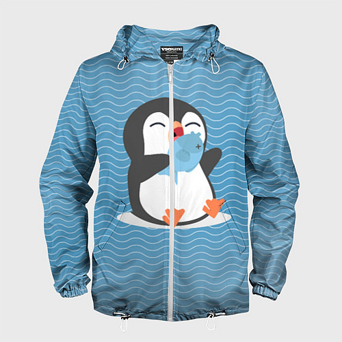 Мужская ветровка Пингвин / 3D-Белый – фото 1