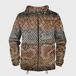 Ветровка с капюшоном мужская Snake skin, цвет: 3D-черный