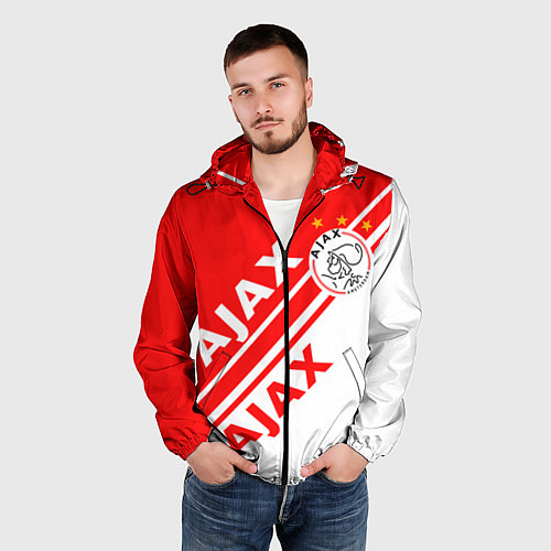 Мужская ветровка FC AJAX AMSTERDAM ФК АЯКС / 3D-Черный – фото 3