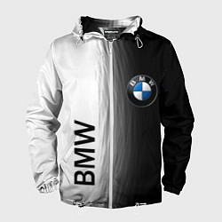 Ветровка с капюшоном мужская Black and White BMW, цвет: 3D-белый