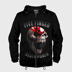 Ветровка с капюшоном мужская Five Finger Death Punch 5FDP, цвет: 3D-черный