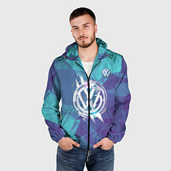 Ветровка с капюшоном мужская VOLKSWAGEN, цвет: 3D-черный — фото 2