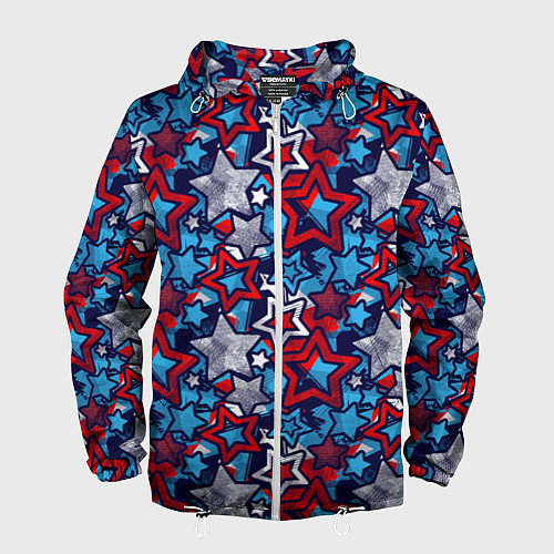 Мужская ветровка 3D звездочки / 3D-Белый – фото 1