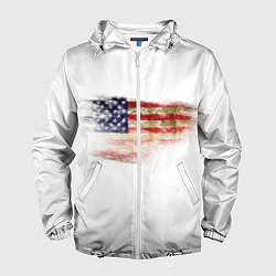 Ветровка с капюшоном мужская USA, цвет: 3D-белый