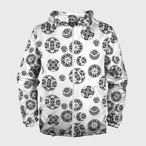 Мужская ветровка Черно-белый геометрический узор / 3D-Белый – фото 1