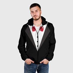 Ветровка с капюшоном мужская Смокинг, цвет: 3D-черный — фото 2