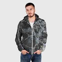 Ветровка с капюшоном мужская Лунный камень, цвет: 3D-белый — фото 2