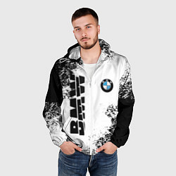 Ветровка с капюшоном мужская BMW БМВ РАЗРЕЗАННОЕ ЛОГО, цвет: 3D-белый — фото 2