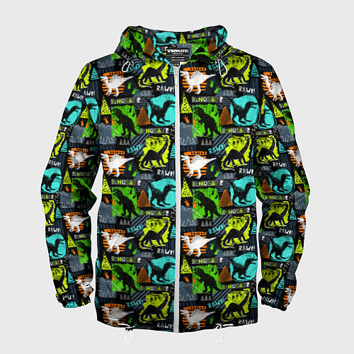 Мужская ветровка Dinosaurs / 3D-Белый – фото 1