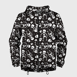 Ветровка с капюшоном мужская Скелеты, цвет: 3D-черный