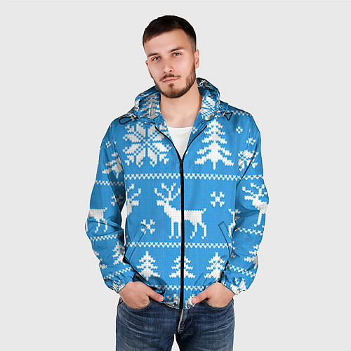 Мужская ветровка Зимняя ночь / 3D-Черный – фото 3