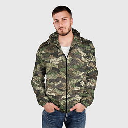 Ветровка с капюшоном мужская Именной камуфляж Миша, цвет: 3D-черный — фото 2