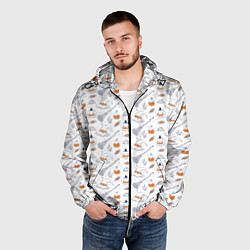Ветровка с капюшоном мужская Patern Halloween 6, цвет: 3D-черный — фото 2