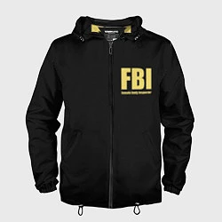 Ветровка с капюшоном мужская FBI Female Body Inspector, цвет: 3D-черный