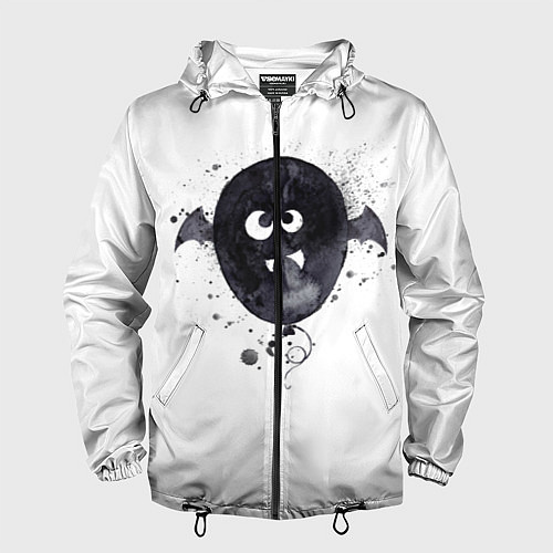 Мужская ветровка Шарик-летайка белый, полиэстер / 3D-Черный – фото 1