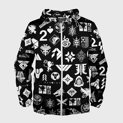 Мужская ветровка DESTINY 2 PATTERN GAME LOGO ДЕСТИНИ 2 ПАТТЕРН СИМВ / 3D-Белый – фото 1