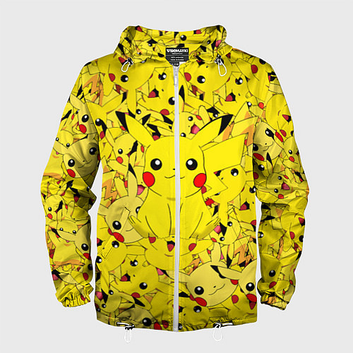 Мужская ветровка ПИКАЧУ ПОКЕМОН PIKA PIKA / 3D-Белый – фото 1