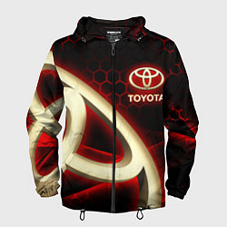 Ветровка с капюшоном мужская Тойота Toyota, цвет: 3D-черный