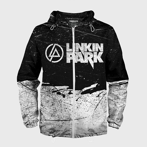 Мужская ветровка Линкин Парк Лого Рок ЧБ Linkin Park Rock / 3D-Белый – фото 1