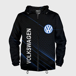 Ветровка с капюшоном мужская Volkswagen, sport, цвет: 3D-черный