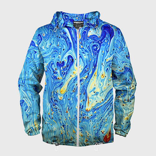 Мужская ветровка Сползающие краски / 3D-Белый – фото 1