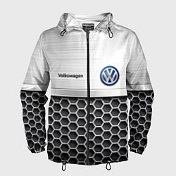 Ветровка с капюшоном мужская Volkswagen Стальная решетка, цвет: 3D-черный