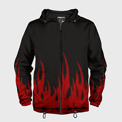 Ветровка с капюшоном мужская Pixel Fire, цвет: 3D-черный
