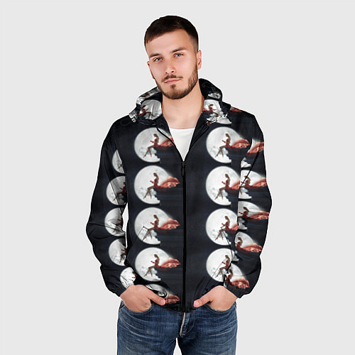 Мужская ветровка Лунная девушка / 3D-Черный – фото 3