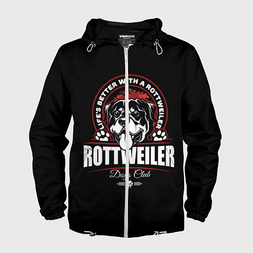 Мужская ветровка Ротвейлер Rottweiler / 3D-Белый – фото 1