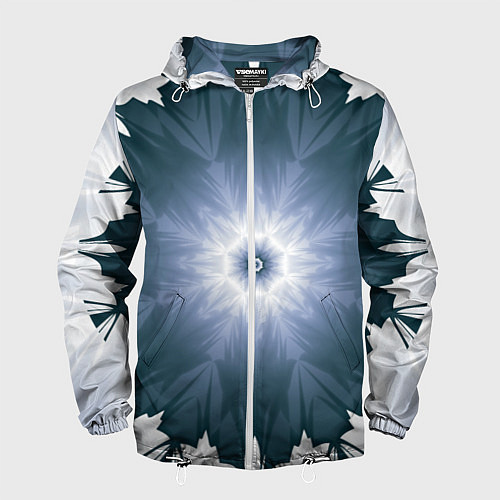 Мужская ветровка Снежинка Абстракция Синий / 3D-Белый – фото 1