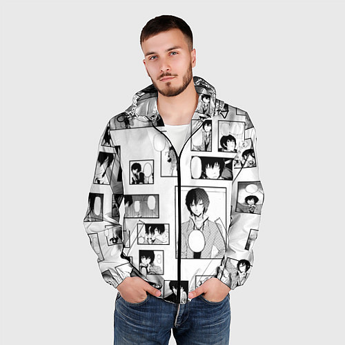 Мужская ветровка Дадзай фрэймы / 3D-Черный – фото 3