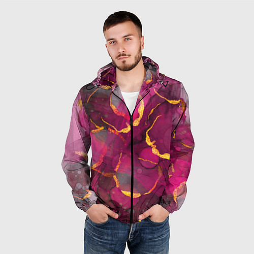 Мужская ветровка Малиновое вино / 3D-Черный – фото 3