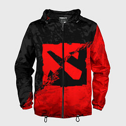 Мужская ветровка DOTA 2 RED BLACK LOGO, БРЫЗГИ КРАСОК