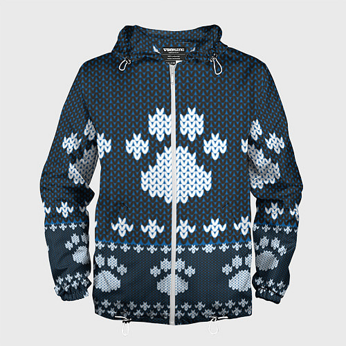 Мужская ветровка Вязанные тигровые лапки / 3D-Белый – фото 1