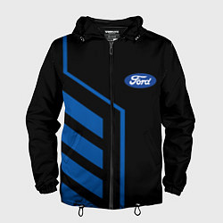 Ветровка с капюшоном мужская Форд, Ford, цвет: 3D-черный