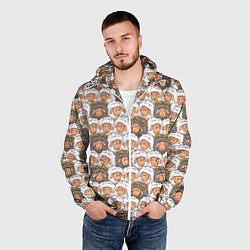 Ветровка с капюшоном мужская Овечки и барашки, цвет: 3D-белый — фото 2