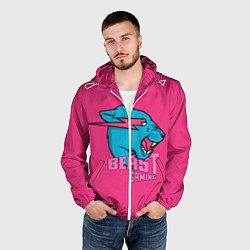 Ветровка с капюшоном мужская Mr Beast Gaming Full Print Pink edition, цвет: 3D-белый — фото 2