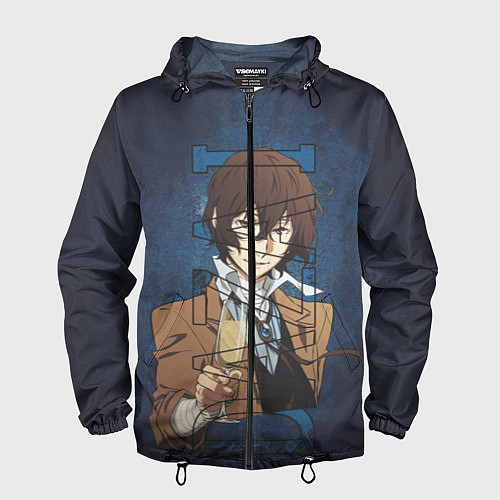 Мужская ветровка Дазай Осаму Dazai Osamu bungou stray dogs / 3D-Черный – фото 1