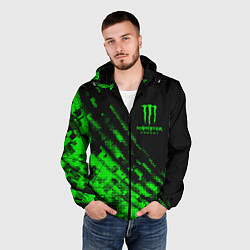 Ветровка с капюшоном мужская Monster Energy Текстура, цвет: 3D-черный — фото 2