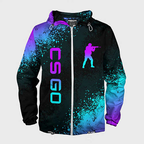 Мужская ветровка CS GO NEON SYMBOL STYLE SKIN КС ГО НЕОН / 3D-Белый – фото 1